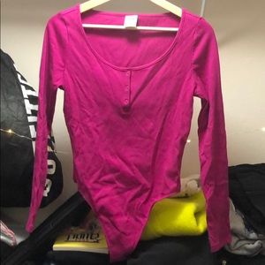PINK Victoria's Secret Mauve Ribbed Bodysuit